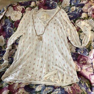 NWT Self Esteem Long Sleeve Knit top with necklace~XL